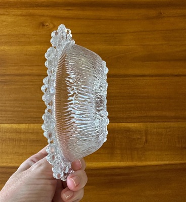 Masserini Barocco Small Glass Bowl- 1960s Vintage Italian Glass- Bubble Lace Glass Dish Mid Century Modern view 7